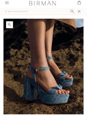 Alexandre Birman Clarita Denim Platform Sandals Size 37.5